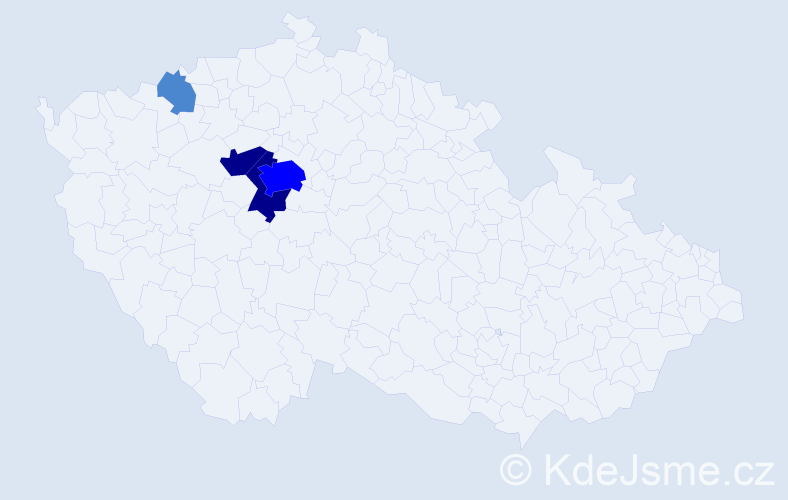 Příjmení: 'Jednorožec', počet výskytů 9 v celé ČR