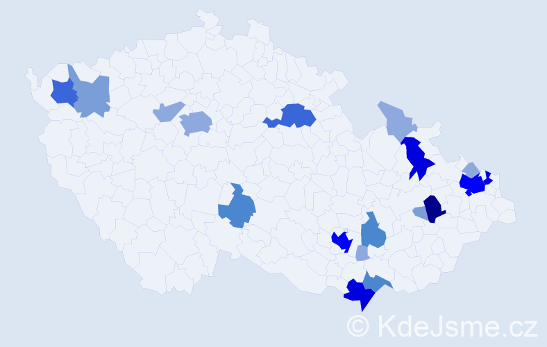 Příjmení: 'Kleiber', počet výskytů 61 v celé ČR