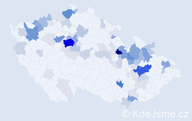 Příjmení: 'Rollerová', počet výskytů 257 v celé ČR