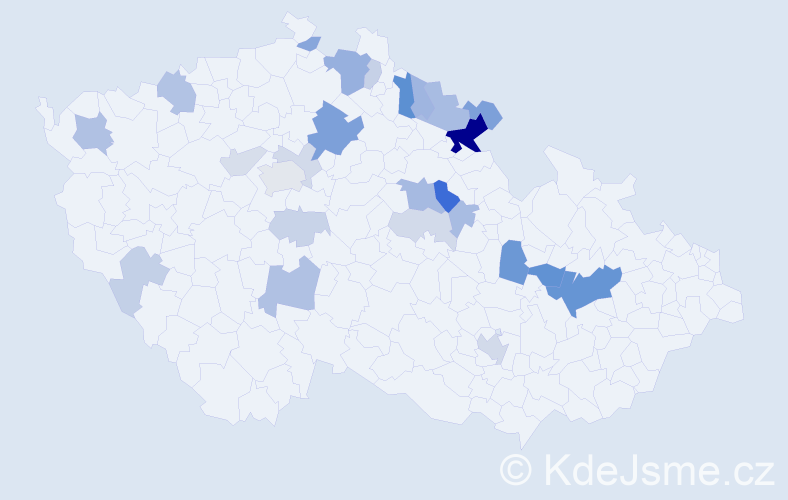 Příjmení: 'Kolisková', počet výskytů 67 v celé ČR