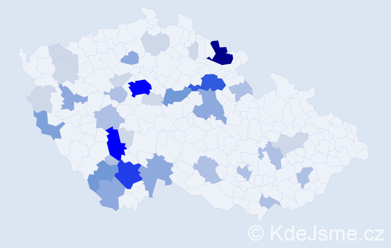 Příjmení: 'Sobolík', počet výskytů 120 v celé ČR