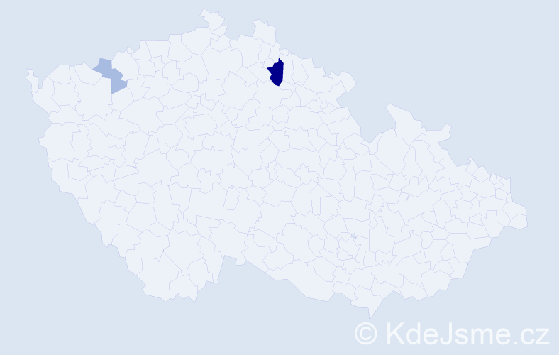 Příjmení: 'Kubán', počet výskytů 5 v celé ČR