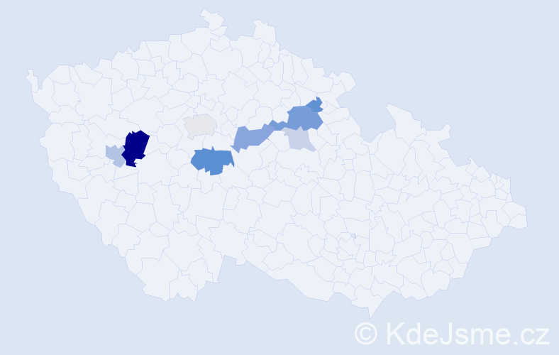 Příjmení: 'Vidrnová', počet výskytů 21 v celé ČR