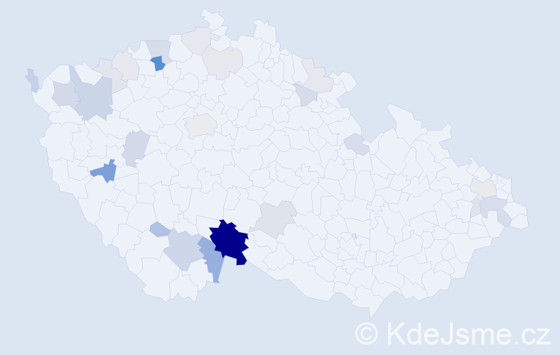 Příjmení: 'Pundová', počet výskytů 84 v celé ČR