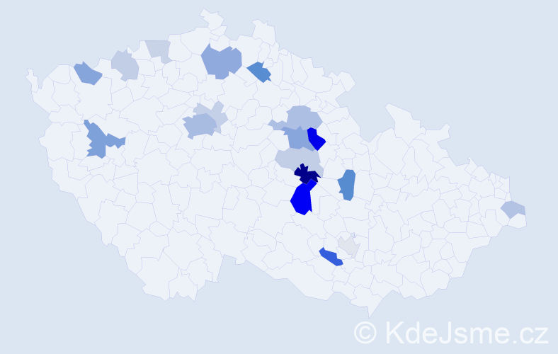 Příjmení: 'Seková', počet výskytů 46 v celé ČR