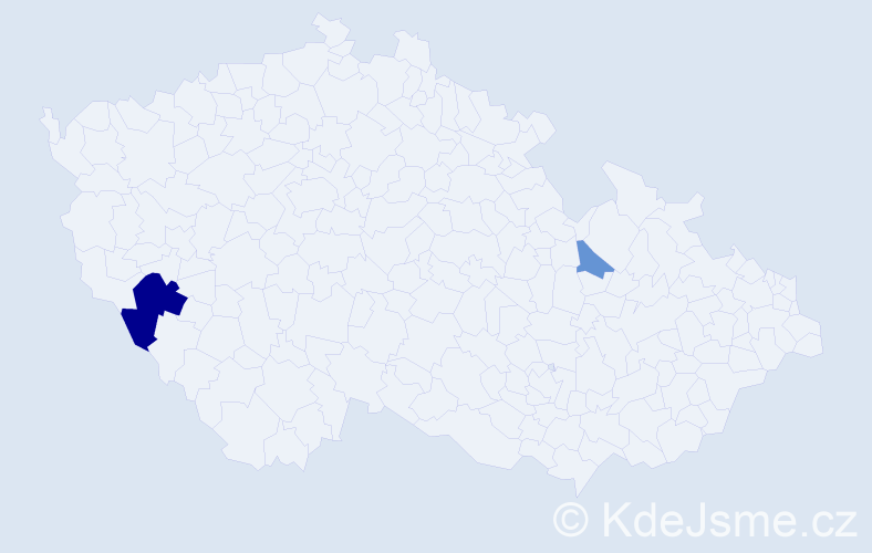 Příjmení: 'Meredith', počet výskytů 5 v celé ČR