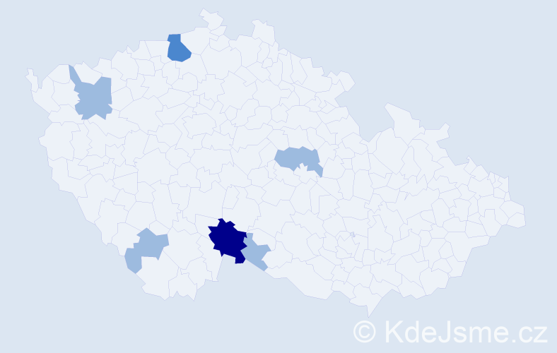 Příjmení: 'Zelenko', počet výskytů 10 v celé ČR