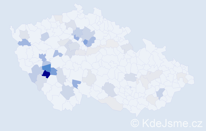 Příjmení: 'Ladmanová', počet výskytů 131 v celé ČR