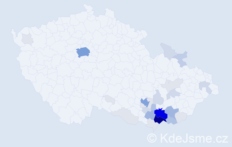 Příjmení: 'Lačňák', počet výskytů 112 v celé ČR