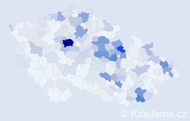 Příjmení: 'Motyčková', počet výskytů 1089 v celé ČR