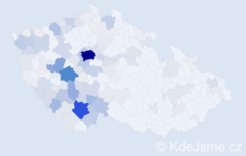 Příjmení: 'Vondrášková', počet výskytů 658 v celé ČR