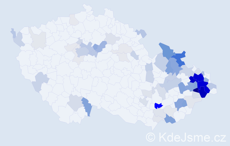 Příjmení: 'Kubečka', počet výskytů 309 v celé ČR