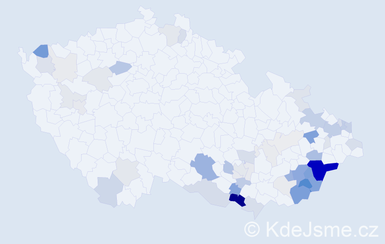 Příjmení: 'Kurtinová', počet výskytů 178 v celé ČR