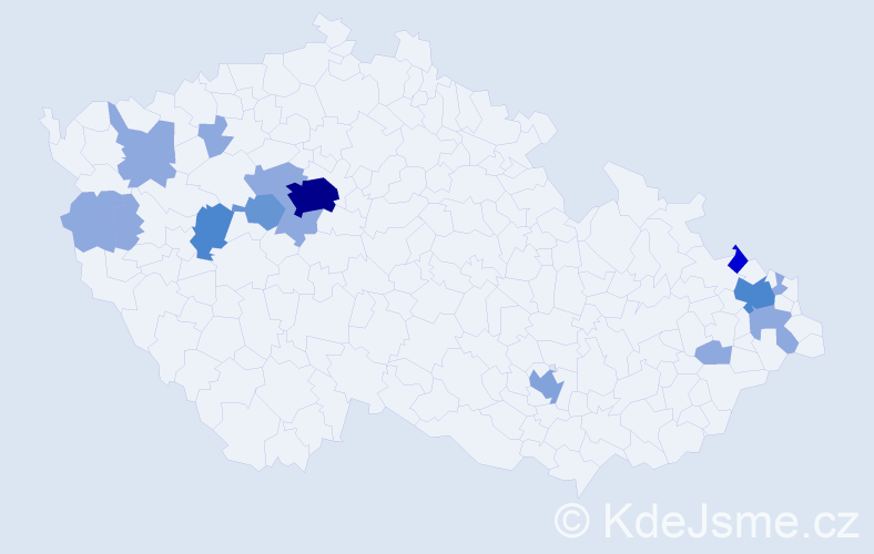 Příjmení: 'Kermes', počet výskytů 37 v celé ČR