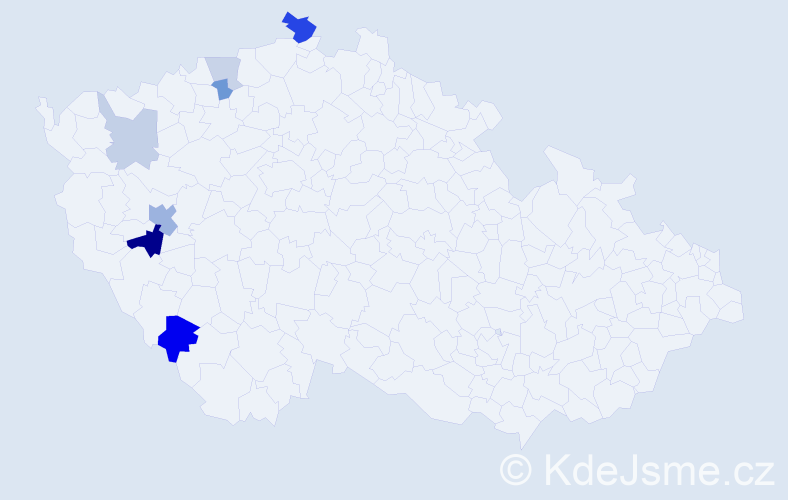 Příjmení: 'Bolda', počet výskytů 14 v celé ČR