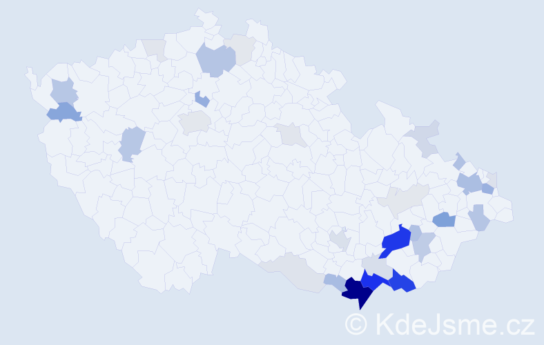 Příjmení: 'Piškula', počet výskytů 117 v celé ČR
