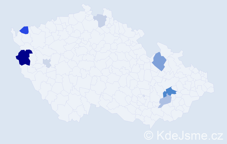 Příjmení: 'Čeč', počet výskytů 14 v celé ČR