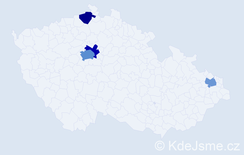 Příjmení: 'Iseni', počet výskytů 7 v celé ČR