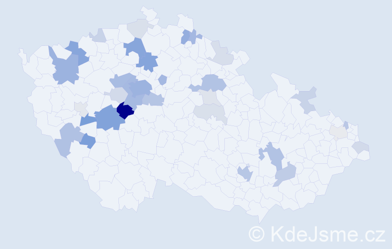 Příjmení: 'Karnet', počet výskytů 106 v celé ČR