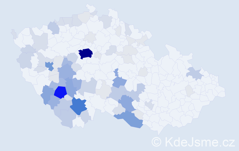 Příjmení: 'Bártíková', počet výskytů 275 v celé ČR