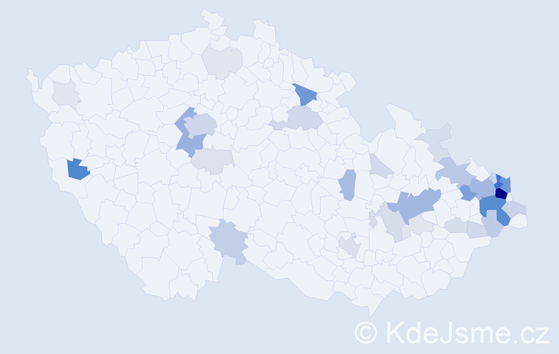 Příjmení: 'Chrobok', počet výskytů 163 v celé ČR