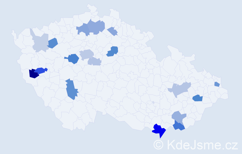 Příjmení: 'Letáková', počet výskytů 52 v celé ČR