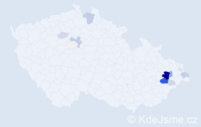 Příjmení: 'Krutilková', počet výskytů 45 v celé ČR