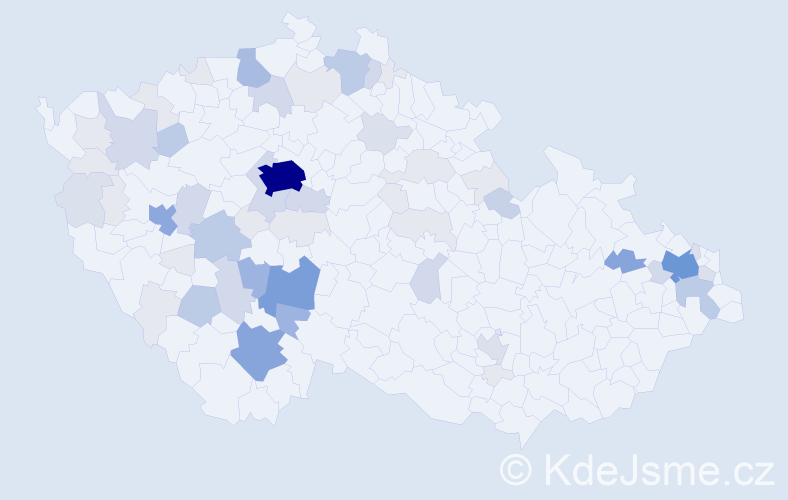 Příjmení: 'Vrkoč', počet výskytů 216 v celé ČR