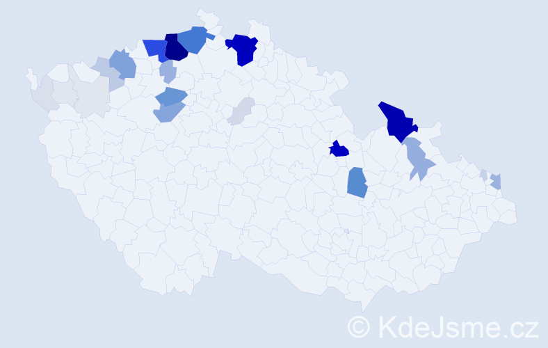 Příjmení: 'Badi', počet výskytů 188 v celé ČR