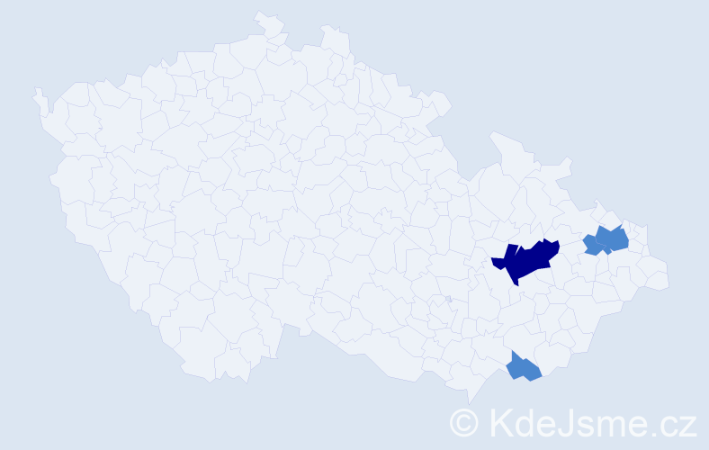 Příjmení: 'Patrmannová', počet výskytů 6 v celé ČR