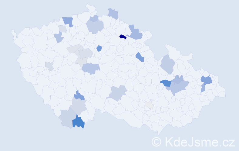 Příjmení: 'Mokoš', počet výskytů 73 v celé ČR