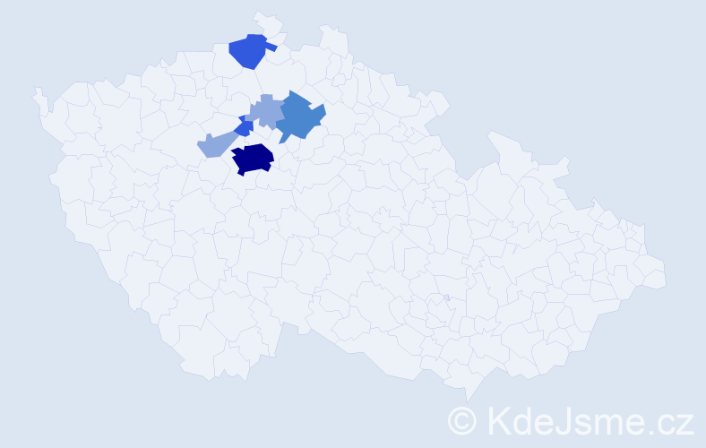 Příjmení: 'Kedles', počet výskytů 15 v celé ČR