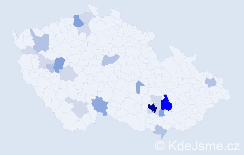 Příjmení: 'Kreutzer', počet výskytů 65 v celé ČR