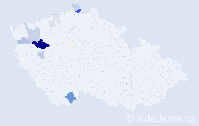 Příjmení: 'Běláčová', počet výskytů 24 v celé ČR