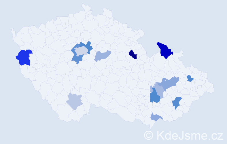 Příjmení: 'Cooper', počet výskytů 29 v celé ČR