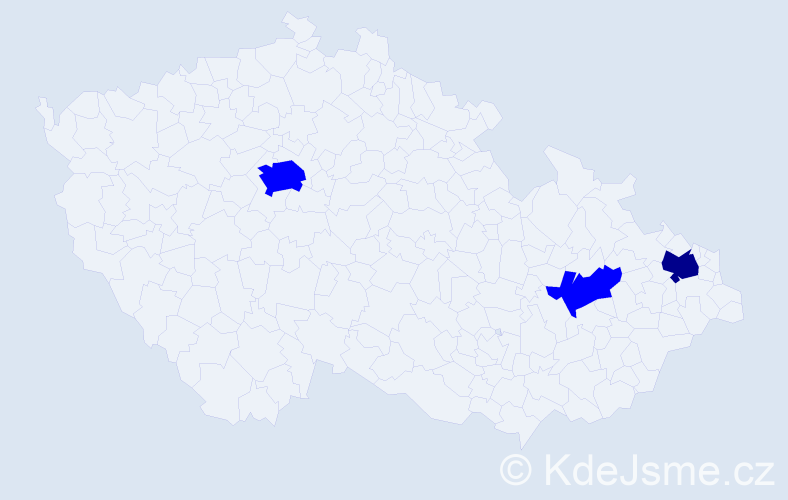 Příjmení: 'Carić', počet výskytů 4 v celé ČR