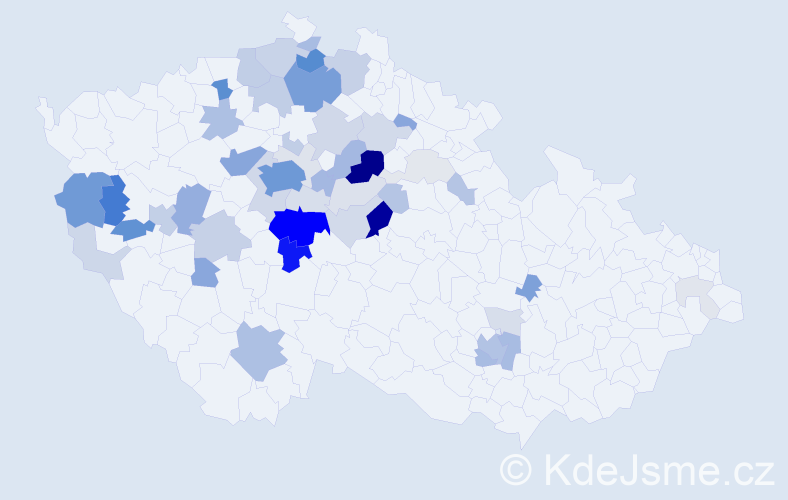 Příjmení: 'Šebor', počet výskytů 205 v celé ČR