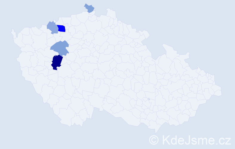 Příjmení: 'Hitman', počet výskytů 19 v celé ČR