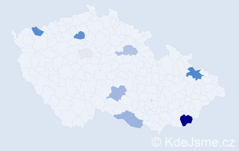 Příjmení: 'Roderová', počet výskytů 13 v celé ČR