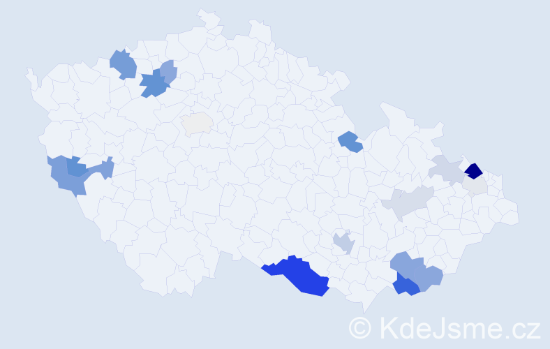 Příjmení: 'Černaj', počet výskytů 47 v celé ČR
