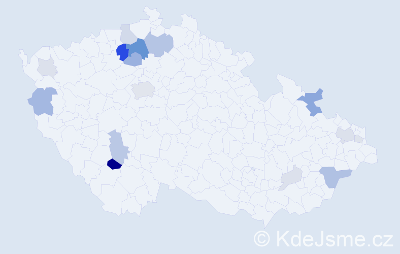 Příjmení: 'Ebel', počet výskytů 49 v celé ČR