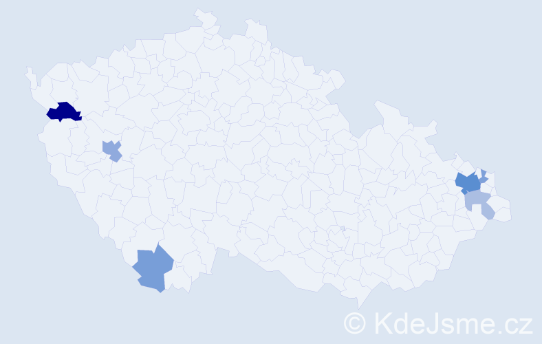 Příjmení: 'Páterek', počet výskytů 14 v celé ČR