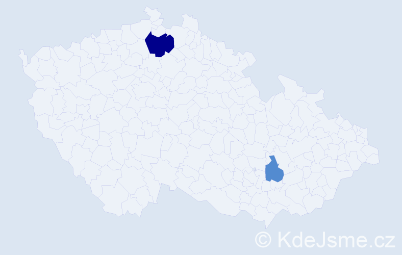 Příjmení: 'Gjergji', počet výskytů 4 v celé ČR