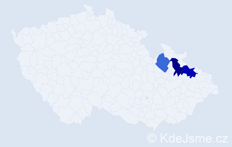 Příjmení: 'Bilonohová', počet výskytů 4 v celé ČR