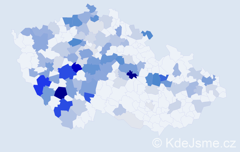 Příjmení: 'Bálek', počet výskytů 402 v celé ČR