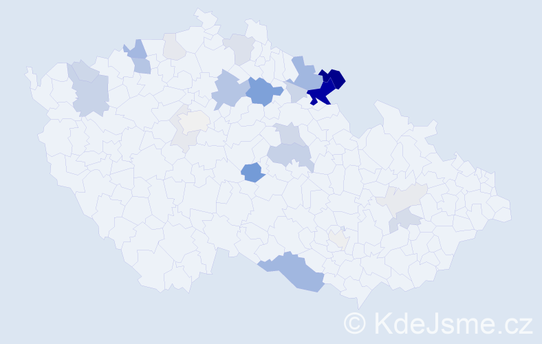 Příjmení: 'Jenková', počet výskytů 88 v celé ČR