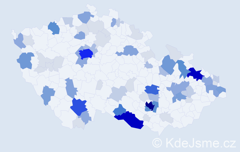 Příjmení: 'Raab', počet výskytů 264 v celé ČR