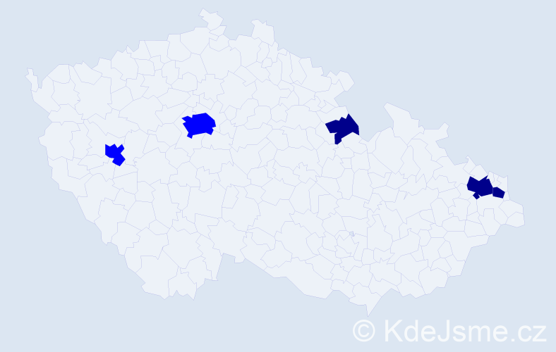 Příjmení: 'Czajka', počet výskytů 8 v celé ČR