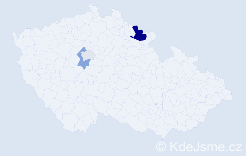 Příjmení: 'Zaplatilek', počet výskytů 5 v celé ČR
