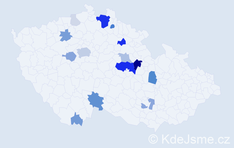 Příjmení: 'Klesalová', počet výskytů 52 v celé ČR